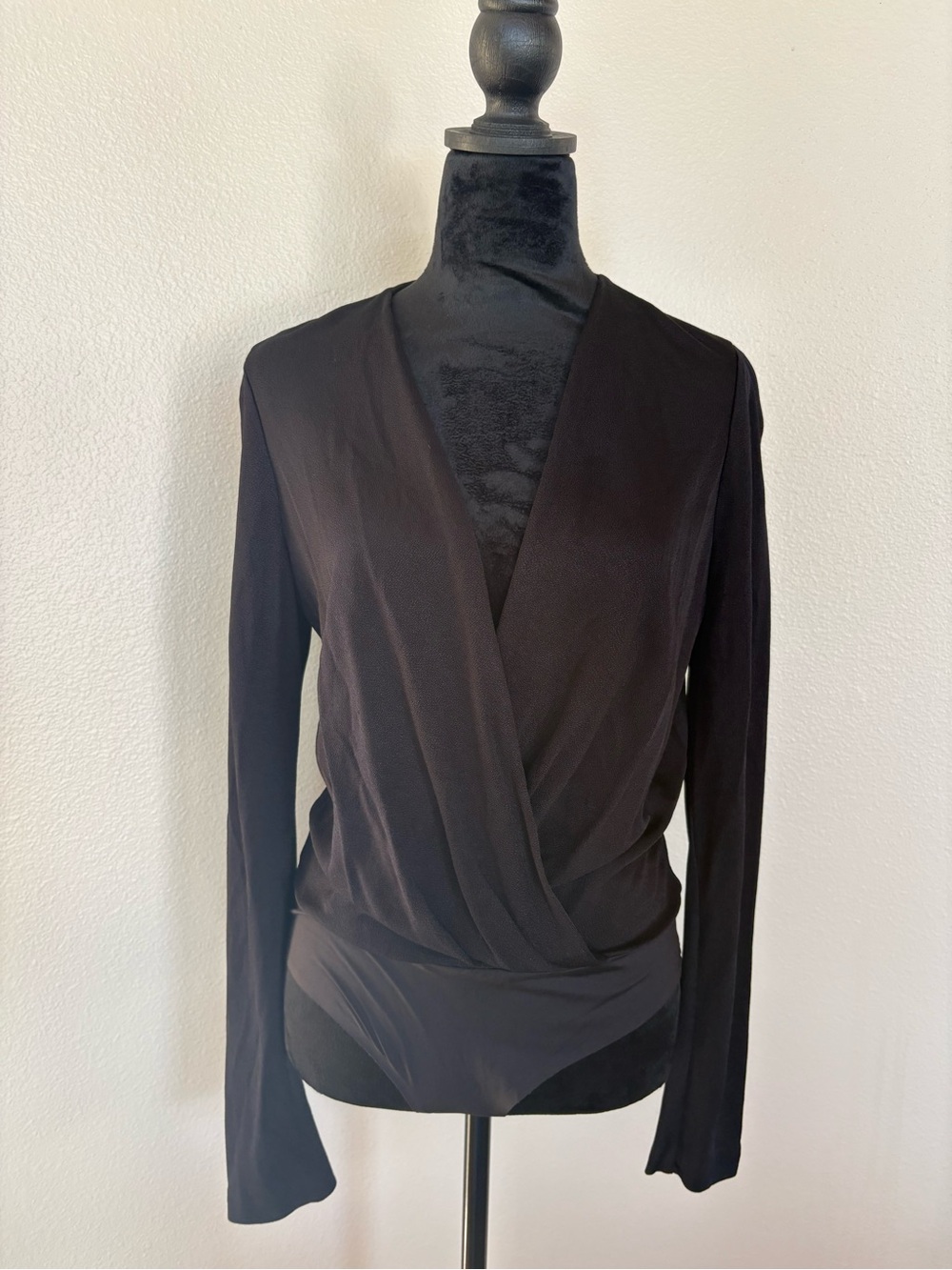 DVF Women's Black Long-Sleeve Bodysuit